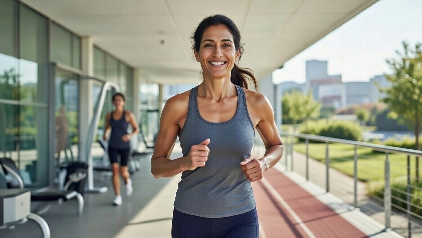 Vibrant woman running - living the 100ers lifestyle